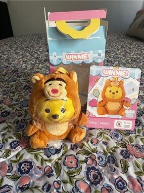 Winnie! Plush Toy in Orange and Yellow Tigger Outfit - Miniso Disney